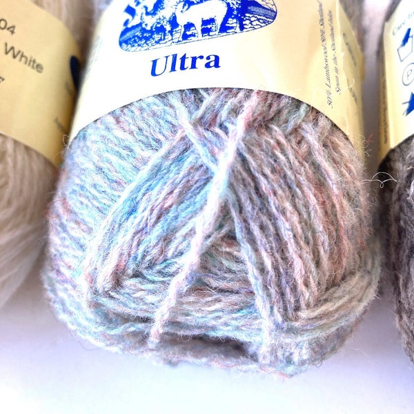 Laine Shetland 1 pelote ultra couleur OPALE gris et rose Jamieson of Shetlands vraie laine des Shetlands de Lerwick qualité supérieure