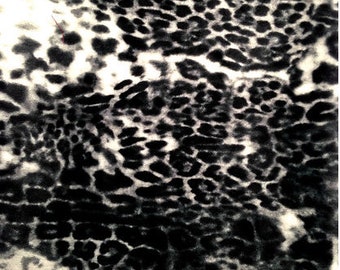 Fabric Animal print luxury fabric leopard print BLACK & WHITE velvet touch premium quality fabric by The Sausage Crafts