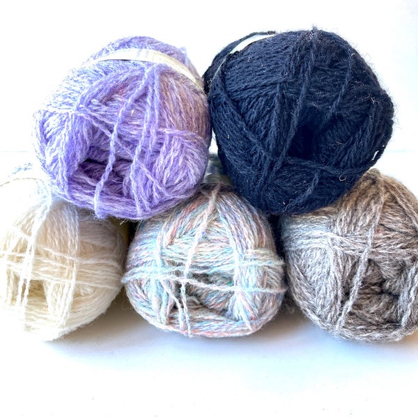 Laine Shetland lot de 5 pelotes ultra dégradé gris mauve Jamieson of Shetlands vraie laine des Shetlands de Lerwick qualité supérieure