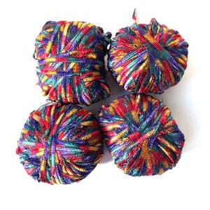 Fil serpentine multicolore vintage fil d'art à tricoter x 4 pelotes par The Sausage Crafts image 1