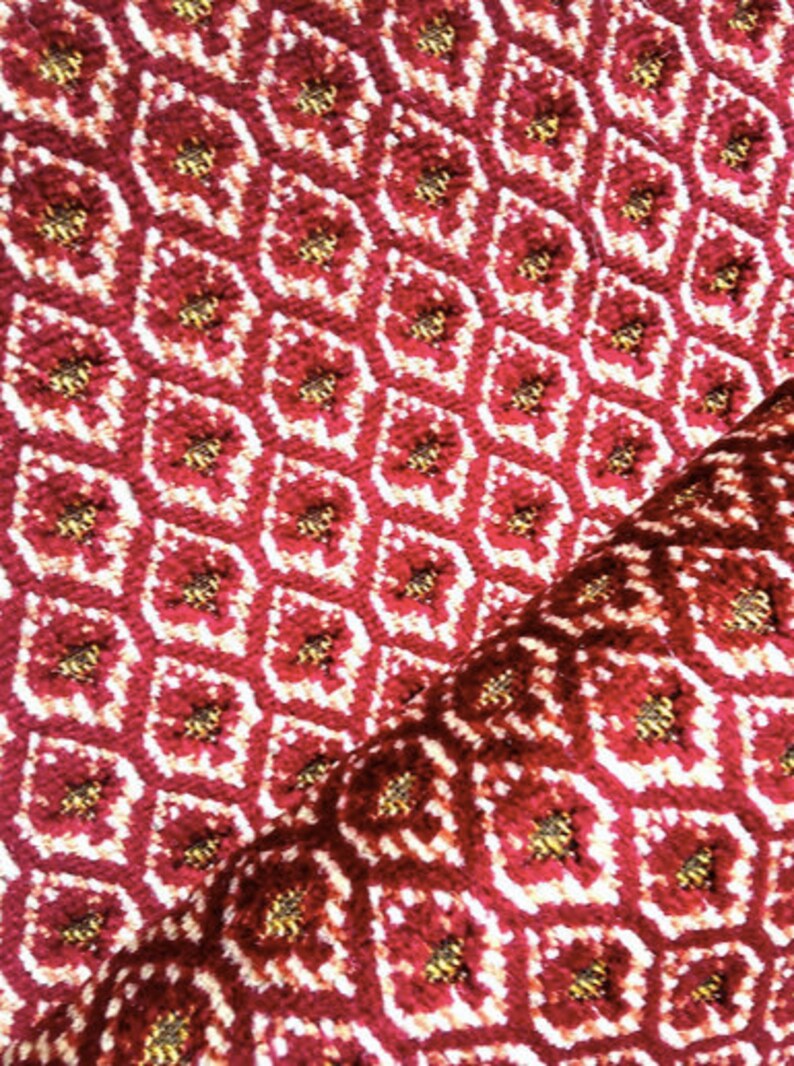 Velvet Pattern Velvet Piece of Vintage Velvet Dark Red With Pattern Very Thick Little ...