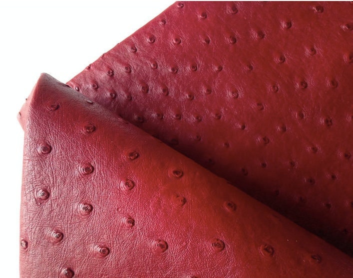 Bright Red Vegan Leather Fabric for Upholstery Faux Leather Fabric in  Lambskin Pattern Matte Finish 