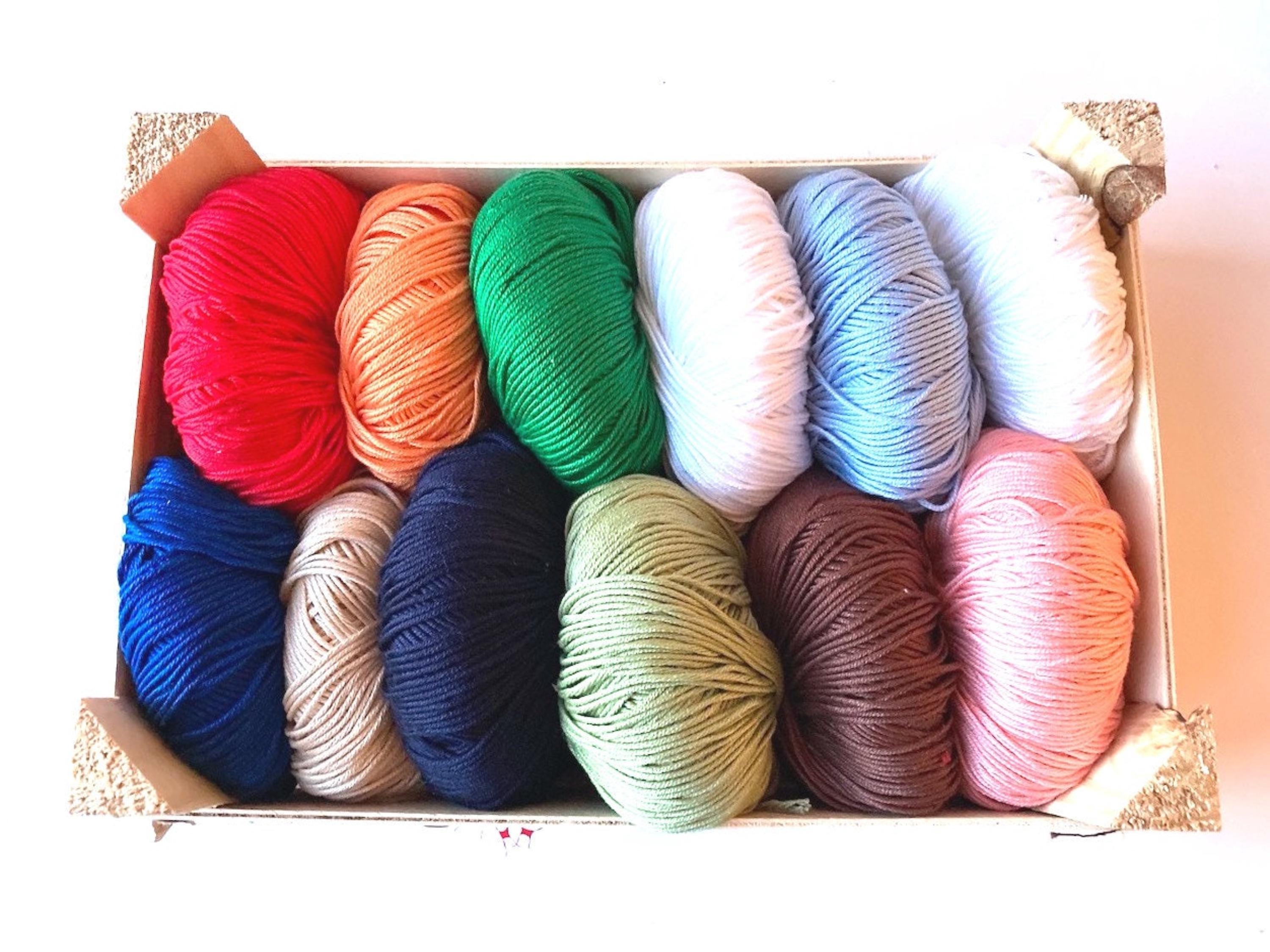 Mercerized Mako cotton set of 12 balls multicolored pack Excellent quality The Sausage Crafts