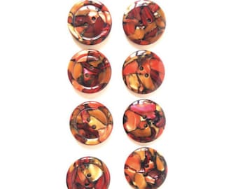 Boutons Lot de 8 petits boutons mosaïque rouge et chocolat design original vintage 20 mm par The Sausage Crafts