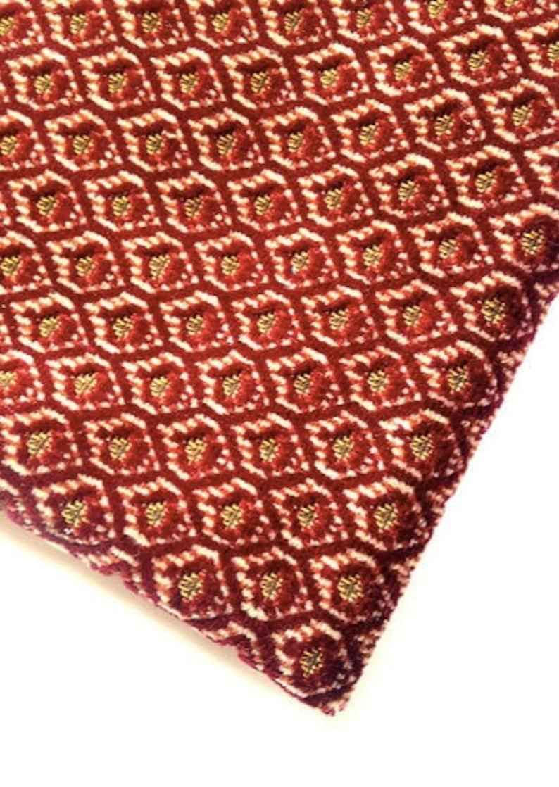 Velvet Piece of Vintage Velvet Dark Red With Pattern Very Thick Little ...