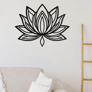 Decorazione da parete in metallo con fiore di loto / Decorazione da parete in metallo con fiore di loto / Insegna in metallo con fiore di loto / Decorazione da parete con fiore di loto / Decorazione da parete in metallo con fiore di loto