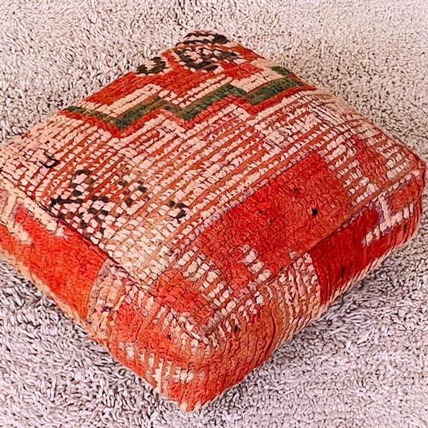 Moroccan Floor Cushion, Moroccan Kilim Pillow, Outdoor Morocco Pouf, Vintage Moroccan Pouf, Floor Cushion, Vintage Floor Cushion