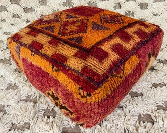 Fabulous Moroccan pouf, handmade ottoman pouffe, Area pouf, Vintage Rug, free shipping