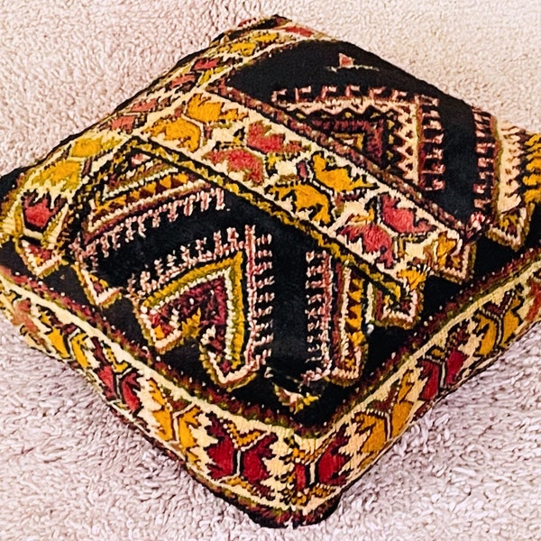 Coussin de sol marocain, oreiller kilim marocain, pouf marocain d'extérieur, pouf marocain vintage, coussin de sol, coussin de sol vintage