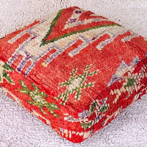 Moroccan Floor Cushion, Moroccan Kilim Pillow, Outdoor Morocco Pouf, Vintage Moroccan Pouf, Floor Cushion, Vintage Floor Cushion