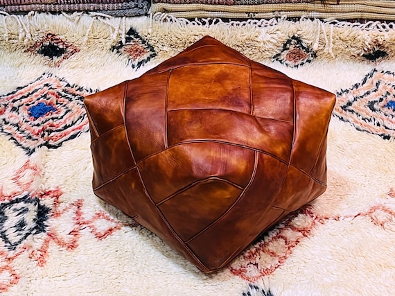 Leather ottoman etsy best sale