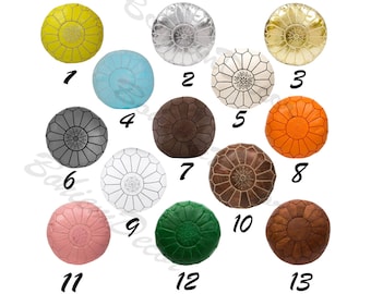 Moroccan POUF **50% OFF** Leather Pouf Ottoman Pouf Morrocan Leather Pouf Moroccan Pouffe