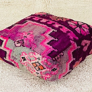 Moroccan Floor Cushion, Moroccan Kilim Pillow, Outdoor Morocco Pouf, Vintage Moroccan Pouf, Floor Cushion, Vintage Floor Cushion