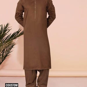 Brown Cotton Shalwar Kameez: Traditional Indian Menswear