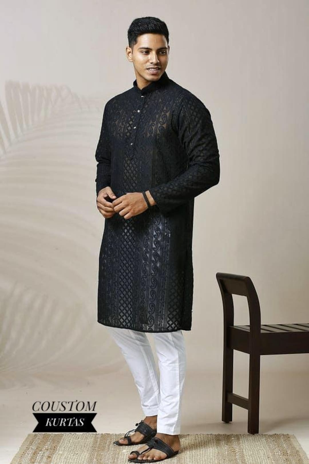 Georgette Chikankari Embroidered Kurta