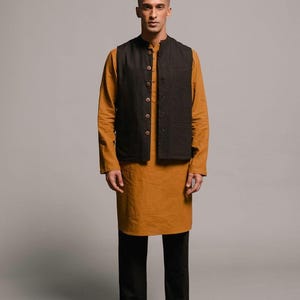 Men&#39;s Black Nehru Jacket: Indian Wedding Modi Waistcoat