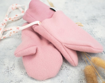 Walk Kinder Handschuhe, Fäustlinge Baby, Fäustlinge mit Daumen Kinder, Kinderhandschuhe, Babyhandschuhe aus Wollwalk, Walkloden, Wolle