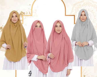 Instan Hijab / Instan Hijab with Niqab / Instan Khimar / Instan Hijab for Muslim Women, Niqab Veil