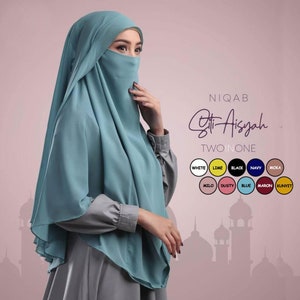 Instan-hijab / met Niqab / Instan Khimar / Instan-hijab voor moslimvrouwen, niqab-sluier