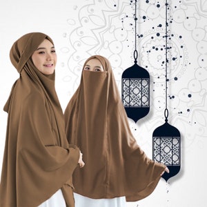 Instan Hijab / Instan Hijab met Niqab / Instan Khimar / Instan Hijab voor moslimvrouwen, Niqab Veil / Lange Hijab / Hijab voor moslimvrouwen