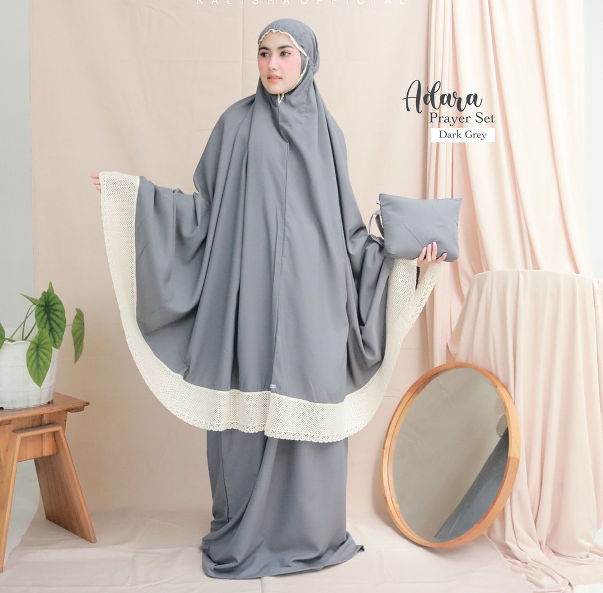 Polymicro Muslim Prayer Set: Lace Trimmed Hijab Prayer Dress - Etsy