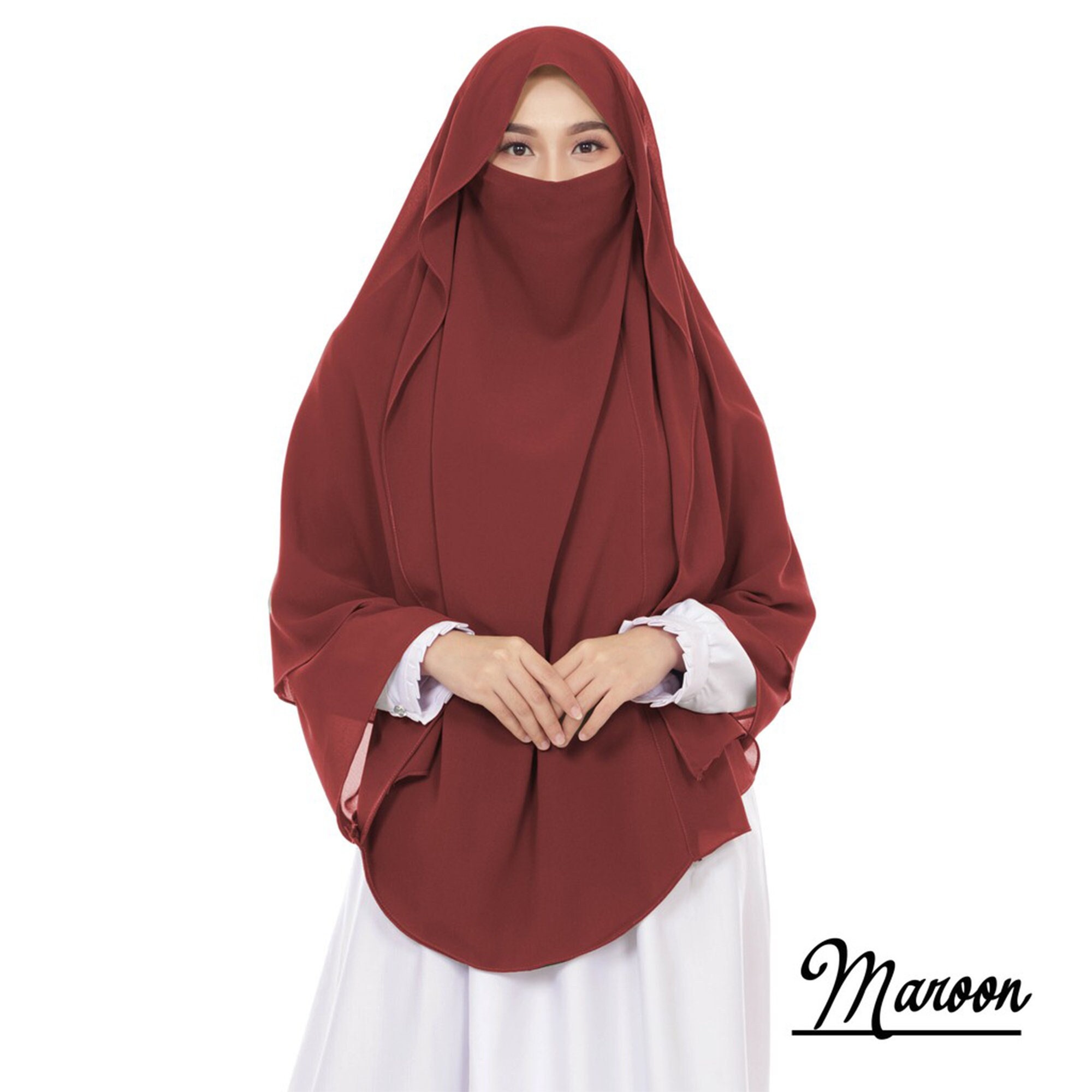 Instan Hijab / Instan Hijab with Niqab / Instan Khimar / Instan Hijab for Muslim Women, Niqab Veil