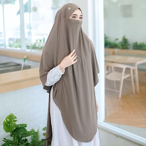 Jersey Spandex Instan Hijab con Niqab: Khimar delle donne musulmane