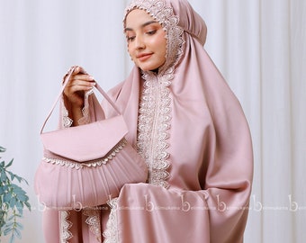 Satin Silk Mukena Prayer Set: Muslim Women's Islamic Dress