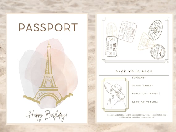 Passport Template Download Printable PDF Vacation Trip | Etsy