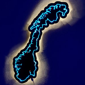 Wandleuchte Norwegen Landkarte Bild 2