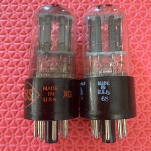 Matched Pair CBS Hytron 6SN7 6SN7GT Vacuum Tubes Valves Black T Plates NOS NIB