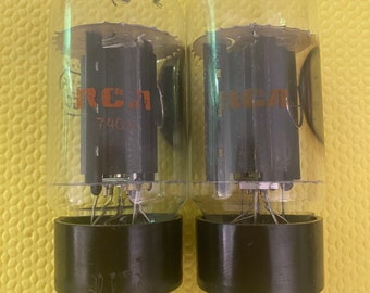 Matched Pair RCA Black Plate 6L6 6L6GC Vacuum Tubes Valves