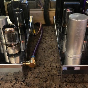 Matched Quad RCA 6FQ7 / 6CG7 Vacuum Tubes Valves With Anode Radiators