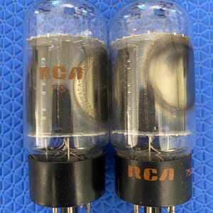 Matched Pair RCA Black Plate 6L6 6L6GC Vacuum Tubes Valves NOS-Testing