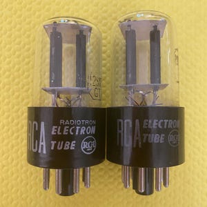 Matched Pair RCA 12SN7 12SN7GT Vacuum Tubes Valves Black Plates NOS NIB