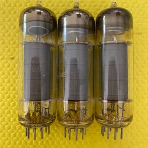 Matched Pair With One To Spare Sylvania 6BQ5 EL84 6P14 6P14P Vacuum Tubes Valves