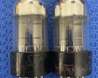 Matched Pair Sylvania 6SN7 6SN7GTB Vacuum Tubes Valves Black Wing Matched Pair Sylvania 6SN7 6SN7GTB Vacuum Tubes Valves Black Wing
