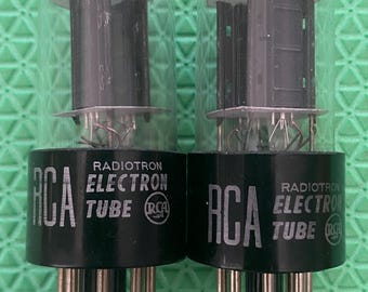 Matched Pair Sylvania 6SN7 6SN7GTB Vacuum Tubes Valves Black Wing