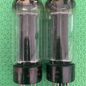 Passendes Paar Sylvania 5U4 5U4GB Vakuum Röhren Gleichrichter Black Plate NOS-Prüfung