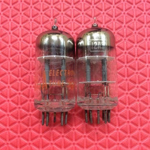 Matched Pair RCA Wing Plate 12AT7 ECC81 Vacuum Tubes Valves