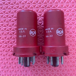 Matched Pair RCA 5693 JANCRC5693 6SJ7 Vacuum Tubes Valves Milspec Red Bottle NOS-Testing