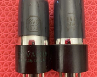 Par combinado de válvulas de vacío Sylvania 6V6 y 6V6GT/G, plateadas y grises, para pruebas NOS