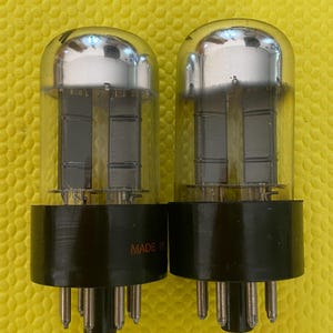 Matched Pair Sylvania 6SN7 6SN7GTB Vacuum Tubes Valves Black Wing Plate