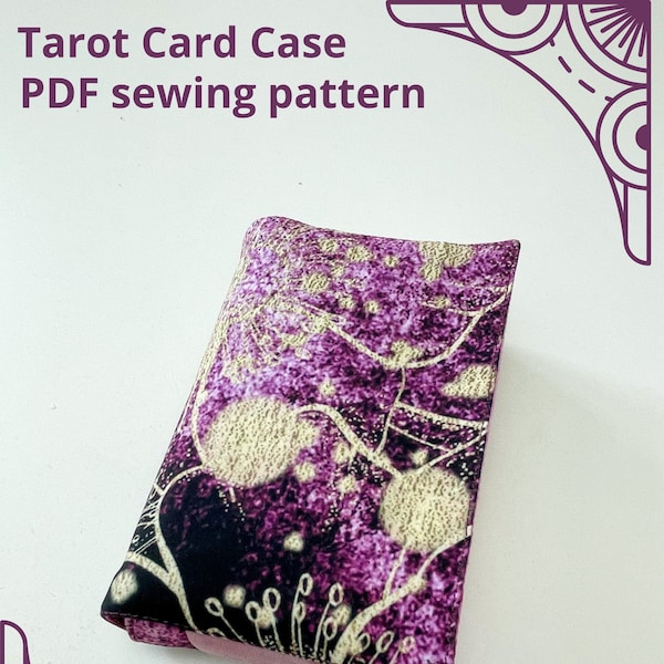 Tarot Card Case sewing pattern PDF with video tutorial, tarot wrap, deck holder, instant download, digital file