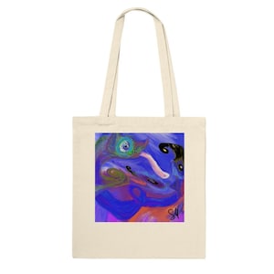 Chamäleon Jagd (Lila) - Klassische 100% Baumwolltasche, 10 Liter, Eco Wiederverwendbare Tasche
