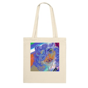 Lady in Blue - Classic 100% Cotton Tote Bag, 10 litres, Eco Reusable Bag