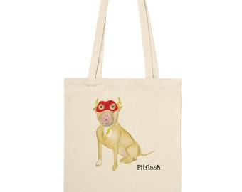 Pitflash - Classic 100% Cotton Tote Bag, 10 litres, Eco Reusable Bag