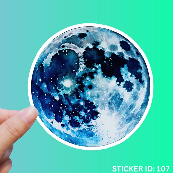 Moon Sticker Blue Moon Planet Sticker Moon Phases Custom Sticker Laptop Sticker Earth Sticker Star Sticker Astrology Sticker Space Astronaut