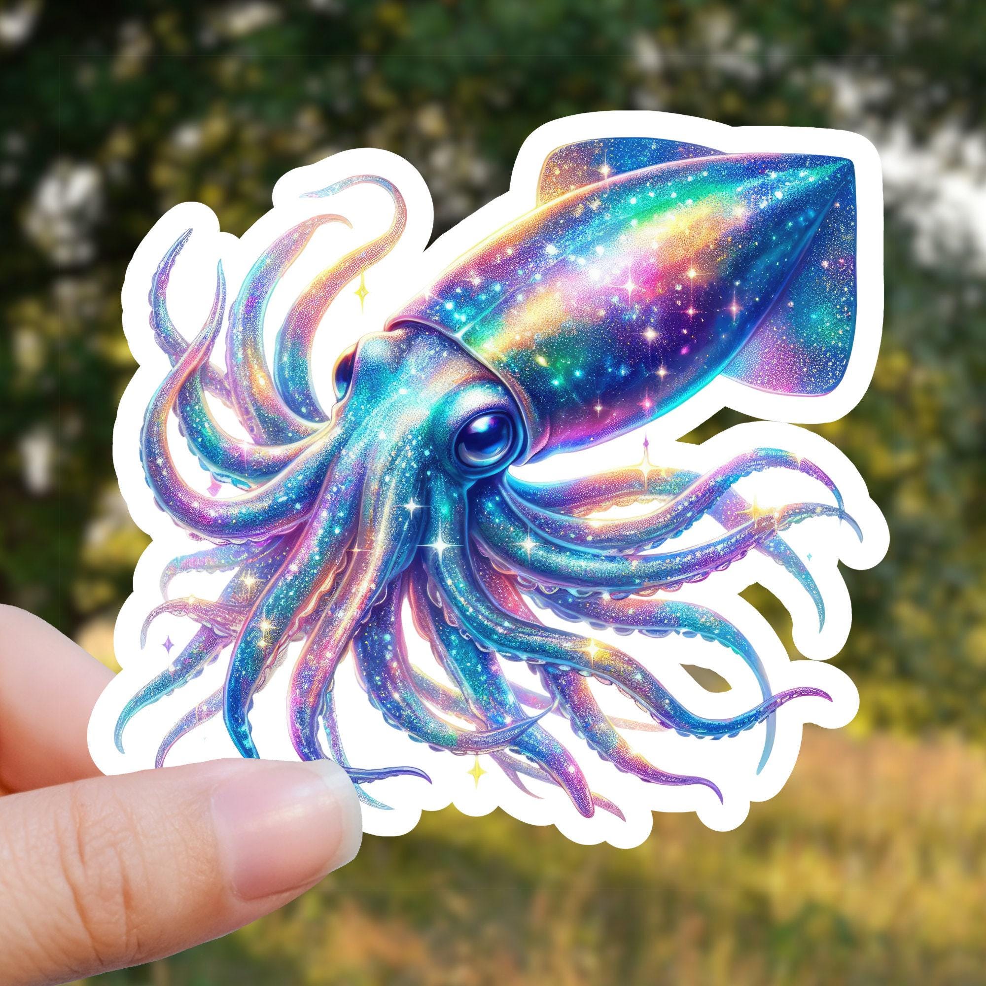 Squid Sticker Sea Life Ocean Sticker Beach Sticker Beach life Ocean Life Ocean Sticker Sea Sticker Water Bottle Sticker Laptop Sticker
