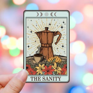 Sticker carte de tarot The Sanity Sticker ordinateur portable Sticker tarot Sticker fantaisie cadeau sorcellerie sorcellerie lecture mentale Sticker diseuse de bonne aventure café